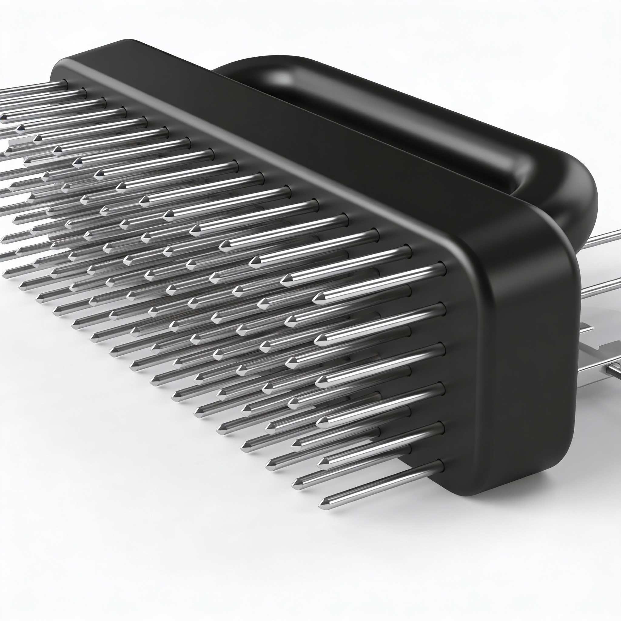 Goodsturer Meat Tenderizer Tool with 48 Stainless Steel Needle Blades, Spring Loaded Meat Tenderizer, Handheld Blade Meat Tenderizer for Steak, Beef, Chicken, Pork, BBQ Grill Kitchen Gadgets (Black*1pcs)