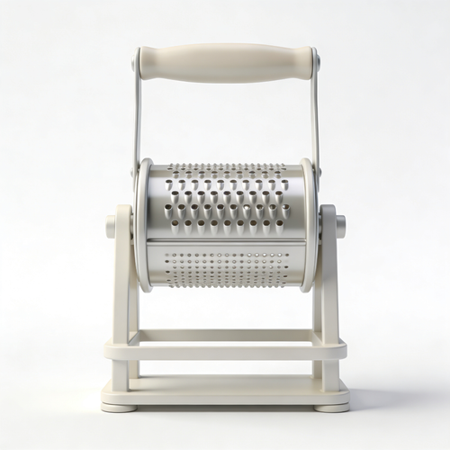Goodsturer Geedel Rotary Cheese Grater, Kitchen Mandoline Vegetable Slicer with 3 Interchangeable Blades, Easy to Clean Grater for Fruit, Vegetables, Nuts
