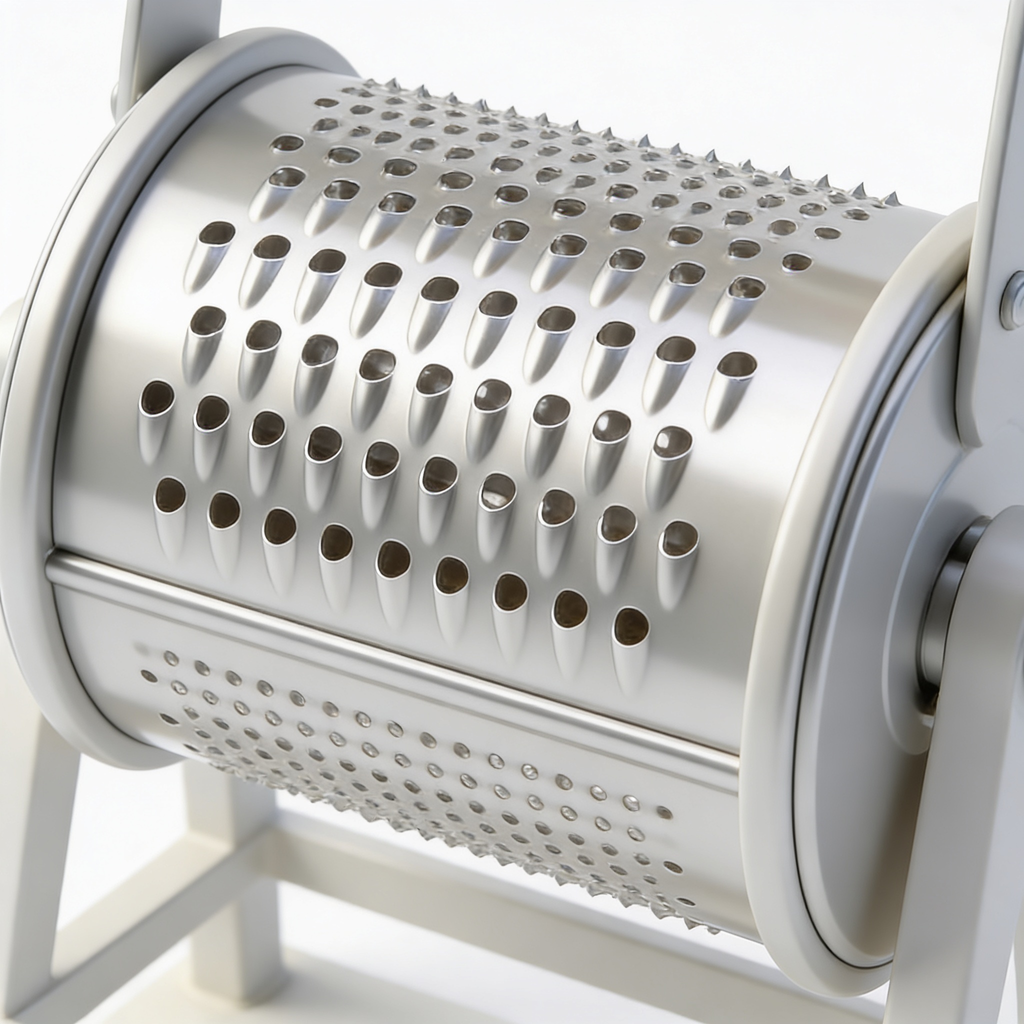 Goodsturer Geedel Rotary Cheese Grater, Kitchen Mandoline Vegetable Slicer with 3 Interchangeable Blades, Easy to Clean Grater for Fruit, Vegetables, Nuts